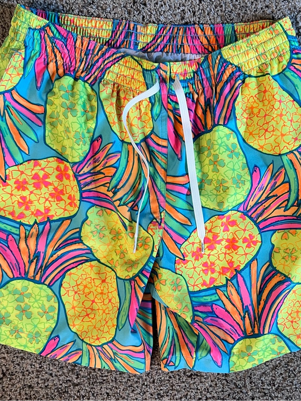 chubbies Neon Pineapple Print Hybrid Shorts